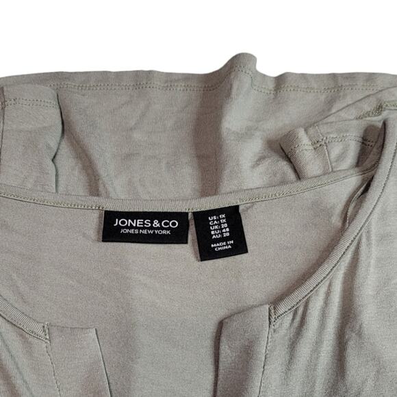 Jones & Co Green Pullover V-neck Tunic Size 1X - Picture 4 of 6